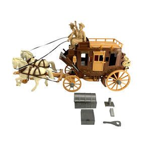Vintage 1955 Roy Rogers Fix It Stagecoach With Horses And Some Accessories
